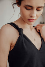 Load image into Gallery viewer, IBIZA RIB KNOT TOP BLACK